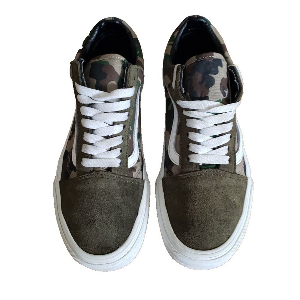 Vans Old Skool Camo Skate Shoes Men's Sz 7.5 Women's Sz 9 Sneakers Green 508731 - Picture 5 of 11